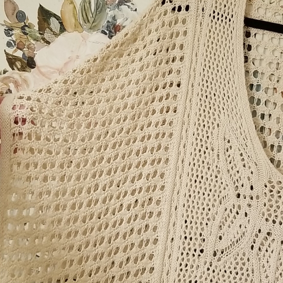 Jeanne Pierre V Neck 100% Cotton Crochet Cover Up - Picture 3 of 12